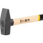 Lakatoskalapács, Strend Pro HM100, szürke, 1500 g, fa nyél, acél fej, DIN 1041, lapos/hegyes