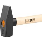 Lakatoskalapács, Strend Pro HM100, szürke, 2000 g, fa nyél, acél fej, DIN 1041, lapos/hegyes