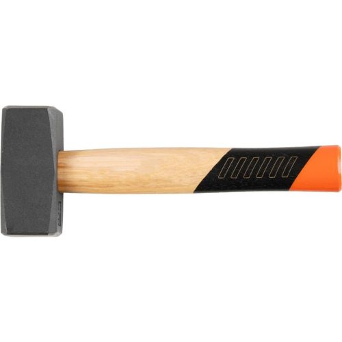 Kőműveskalapács, Strend Pro Premium HS1008, szürke, 1500 g, fa nyél, acél fej, lapos/lapos