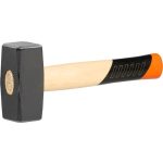 Kőműveskalapács, Strend Pro Premium HS1008, szürke, 2000 g, fa nyél, acél fej, lapos/lapos