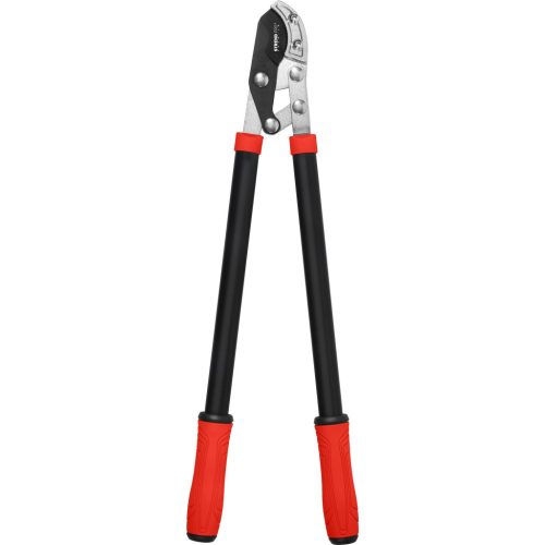 Ágvágó olló, Strend Pro Premium, fekete/piros, 70,5 cm, acél nyél, acél penge, maximum 35 mm átmérő, áttételes