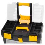 Szerszámosláda, Strend Pro TBx3042, 45 x 25 x 60 cm, fekete, kerekes, fogantyúval, átlátszó fedél, többfunkciós, 25 kg teherbírás