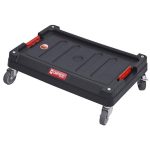Gurulós szerszámtartó, Qbrick Patrol System Two Platform Transport, 59,5 × 39,5 × 17,5 cm, fekete, fékes kerekek, 100 kg teherbírás