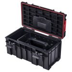 Szerszámosdoboz, Qbrick Patrol System Pro 500 Basic, 45 x 26 x 24 cm, fekete, 14 l, víz- és porálló, poliamid csatlakozók, vágórúd a fedélben, mély tálca