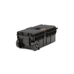 Szerszámosláda, Qbrick Patrol System One Longer Basic, 63,5 × 24,5 × 23 cm, fekete, 50 l, kerekes, 3 állítható rekesszel, kivehető rekeszek, hosszú szerszámokhoz