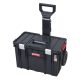 Szerszámosláda, Qbrick Patrol System Two Cart Plus Vario, 53 × 38,5 × 69 cm, fekete, 38 l, teleszkópos fogantyú, 2 állítható válaszfal