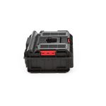 Szerszámosdoboz, Qbrick Patrol System One 200 Profi, 58,5 x 38,5 x 19 cm, fekete, 15,5 l, víz- és porálló, hermetikus, rekeszes rendezővel, 120 kg teherbírás