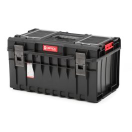   Szerszámosláda, Qbrick Patrol System One 350 Profi, 58,5 × 38,5 × 32 cm, fekete, 38 l, por- és vízálló, megerősített fedél, kivehető multi rekesz, 120 kg teherbírás