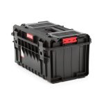 Szerszámosláda, Qbrick Patrol System One 350 Profi, 58,5 × 38,5 × 32 cm, fekete, 38 l, por- és vízálló, megerősített fedél, kivehető multi rekesz, 120 kg teherbírás