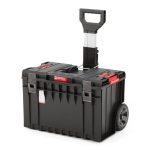 Szerszámosláda, Qbrick Patrol System One Cart Basic, 58,5 × 43,8 × 69 cm, fekete, 50 l, kerekes, teleszkópos fogantyú, por- és vízálló, moduláris, PRO kompatibilis