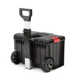 Szerszámosláda, Qbrick Patrol System One Cart Basic, 58,5 × 43,8 × 69 cm, fekete, 50 l, kerekes, teleszkópos fogantyú, por- és vízálló, moduláris, PRO kompatibilis