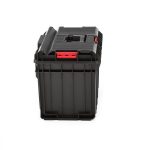 Szerszámosláda, Qbrick Patrol System One 450 Basic, 58,5 × 38,5 × 42 cm, fekete, 52 l, víz- és porálló, hermetikus, cserélhető rekeszekkel, 120 kg teherbírás