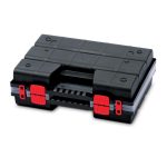 Rendszerező koffer, Prosperplast NOR16DUO, 39 x 29 x 13 cm, fekete,  2 db-os csomag, állítható rekeszek, átlátszó fedél, ergonomikus fogantyú, összekapcsolható