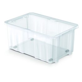   Rendszerező doboz, Prosperplast Cargo NCC24, 60 x 40 x 26 cm, átlátszó, műanyag, fedél nélküli, kerekes, könnyű