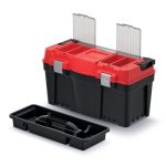 Szerszámosdoboz, Prosperplast Aptop Plus KAP6030, 59,8 × 28,6 × 32,7 cm, fekete, többfunkciós, hordozható, fogantyúval