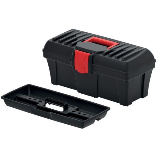 Szerszámosdoboz, Prosperplast Caliber KCR4020, 40 × 20 × 18,6 cm, fekete, fogantyúval, többfunkciós
