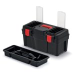 Szerszámosdoboz, Prosperplast Caliber KCR5530, 55 × 26,7 × 27 cm, fekete, fogantyúval, hordozható