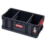 Szerszámosdoboz, Qbrick Patrol System Two Box 200 Flex, 53 × 29,5 × 19,5 cm, fekete, 26 l, két állítható válaszfal, 100 kg terhelhetőség