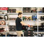 Szerszámosdoboz, Qbrick Patrol System Two Box 200 Flex, 53 × 29,5 × 19,5 cm, fekete, 26 l, két állítható válaszfal, 100 kg terhelhetőség