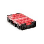 Rendszerező koffer, Qbrick Patrol System One XL, 58,2 × 38,7 × 13,1 cm, fekete, 13,5 l, 12 rekesz, rugalmas tömítéses fedél, víz- és porvédett, moduláris, Easy Access rendszer