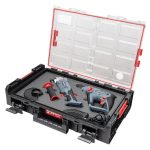 Rendszerező koffer, Qbrick Patrol System One Organizer XL, 58,2 × 38,7 × 13,1 cm, fekete, 13,5 l, többrétegű habszivacs betéttel, polikarbonát fedél, tömített, víz- és porálló