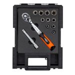 Rendszerező koffer, Qbrick Patrol System One Organizer M, 36,5 × 26,5 × 7,7 cm, fekete, habszivacs betéttel, víz- és porálló, Easy Access rendszer