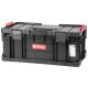 Tárolódoboz készlet, Qbrick Patrol System Two Toolbox Plus + 2 db System Two Organizer Multi készlet, fekete, 3,5 kg, fogantyús, átlátszó fedelű rendezőkkel