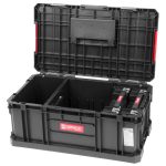 Tárolódoboz készlet, Qbrick Patrol System Two Toolbox Plus + 2 db System Two Organizer Multi készlet, fekete, 3,5 kg, fogantyús, átlátszó fedelű rendezőkkel