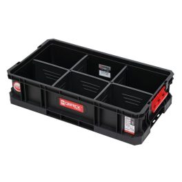   Szerszámosdoboz, Qbrick Patrol System Two Box 100 Flex, 53 × 29,5 × 13 cm, fekete, 14,3 l, moduláris, 5 állítható válaszfallal, strapabíró