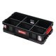 Szerszámosdoboz, Qbrick Patrol System Two Box 100 Flex, 53 × 29,5 × 13 cm, fekete, 14,3 l, moduláris, 5 állítható válaszfallal, strapabíró