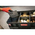 Szerszámosdoboz, Qbrick Patrol System Two Box 100 Flex, 53 × 29,5 × 13 cm, fekete, 14,3 l, moduláris, 5 állítható válaszfallal, strapabíró