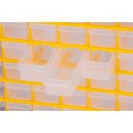 Rendszerező polc, Strend Pro SBx3045-G, 50 × 16 × 39 cm, sárga, falra szerelhető, 64 tárolóhely, PVC, 15 kg teherbírás