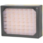 Rendszerező polc, Strend Pro SBx3045-G, 50 × 16 × 39 cm, sárga, falra szerelhető, 64 tárolóhely, PVC, 15 kg teherbírás