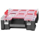 Rendszerező koffer, Qbrick Patrol System One Organizer M Plus, fekete, moduláris, Easy Access System, 5 betéttel, polikarbonát fedél, víz- és porálló