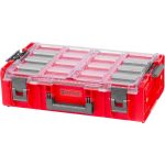 Rendszerező koffer, Qbrick Patrol System One Red Ultra HD 2XL, piros, moduláris, ütésálló, polikarbonát fedél, víz- és porálló