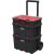 Szerszámosláda, Keter Stack'n'Roll 250927, 52,5 x 41,1 x 69,4 cm, fekete, 3 részes, moduláris, kerekes, fém teleszkópos fogantyú, 45 kg teherbírás