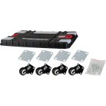 Gurulós szerszámtartó, Worcraft XCUBE200, 46,7 × 35,5 × 4 cm, fekete, kerekes, moduláris, klipszes rögzítés, több rekesszel, tartós műanyag