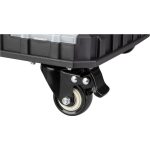 Gurulós szerszámtartó, Worcraft XCUBE200, 46,7 × 35,5 × 4 cm, fekete, kerekes, moduláris, klipszes rögzítés, több rekesszel, tartós műanyag