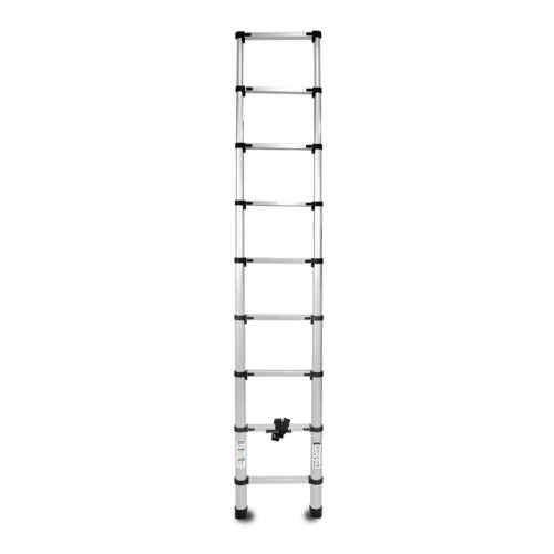 Teleszkópos létra, Strend Pro, 1 x 9 fokos, 260 cm, 125 kg teherbírás, alumínium, csúszásmentes lábakkal, automatikus reteszelés, hordozófogantyú