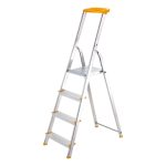 Festőlétra, ALVE Eurostyl 1944, 4 fokos, 76 cm, ezüst, alumínium, összecsukható, tárolópolcos