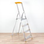 Festőlétra, ALVE Eurostyl 1944, 4 fokos, 76 cm, ezüst, alumínium, összecsukható, tárolópolcos