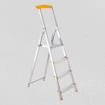 Festőlétra, ALVE Eurostyl 1944, 4 fokos, 76 cm, ezüst, alumínium, összecsukható, tárolópolcos