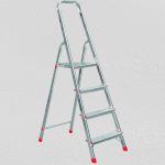 Festőlétra, ALVE Eurostyl 2914, 4 fokos, 76 cm, alumínium, összecsukható, egyoldalas