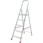 Festőlétra, ALVE Eurostyl 2915, 5 fokos, 98cm, ezüst, alumínium, összecsukható, egyoldalas