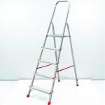 Festőlétra, ALVE Eurostyl 2915, 5 fokos, 98cm, ezüst, alumínium, összecsukható, egyoldalas