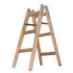 Kétrészes létra, Strend Pro Profi, 2 x 3 fokos, fa, 95 cm, 150 kg teherbírás, kétoldalas kivitel, háztartási és ipari használatra