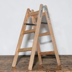 Kétrészes létra, Strend Pro Profi, 2 x 3 fokos, fa, 95 cm, 150 kg teherbírás, kétoldalas kivitel, háztartási és ipari használatra