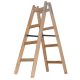 Kétrészes létra, Strend Pro Profi, 2 x 4 fokos, fa, 124 cm, 150 kg teherbírás, kétoldalas kivitel, háztartási és ipari használatra