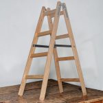 Kétrészes létra, Strend Pro Profi, 2 x 4 fokos, fa, 124 cm, 150 kg teherbírás, kétoldalas kivitel, háztartási és ipari használatra