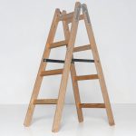 Kétrészes létra, Strend Pro Profi, 2 x 4 fokos, fa, 124 cm, 150 kg teherbírás, kétoldalas kivitel, háztartási és ipari használatra